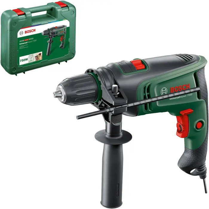 Bosch Powertools impact drill UniversalImpact 7500 (green/black, 750 watts, case)