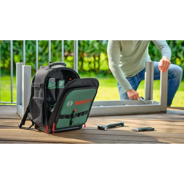 Bosch Powertools tool backpack set, 60 pieces (black/green, with tool backpack)