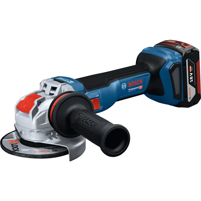 Bosch Powertools X-LOCK Akku-Winkelschleifer GWX 18V-11 S Professional solo, 18Volt (blau/schwarz, ohne Akku und Ladegerät, Ř 125mm, in L-BOXX)