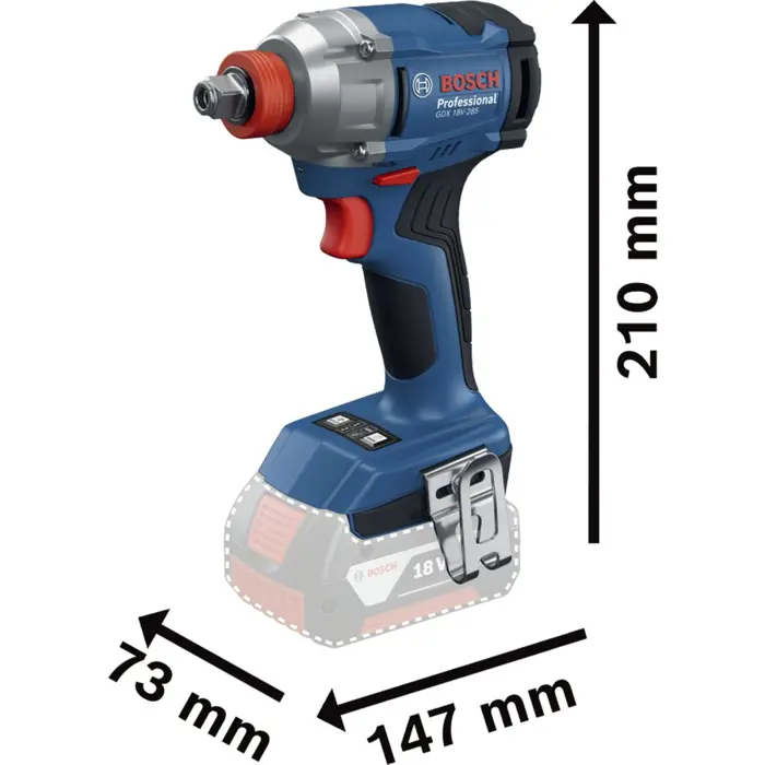 Bosch Professional Cordless Impact Wrench GDX 18V-285 Professional solo, 18 Volt blue, without battery and charger