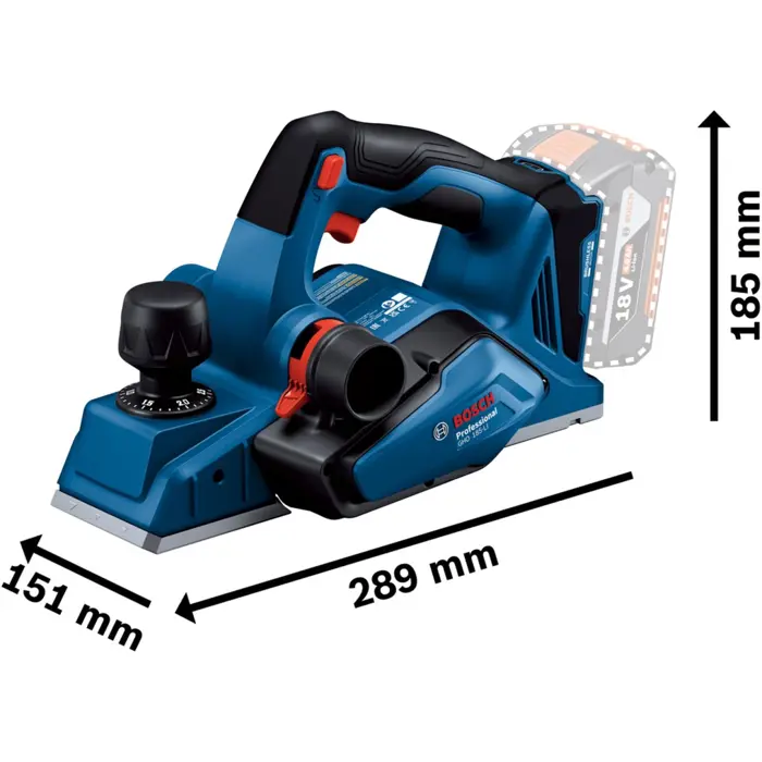 Bosch Professional Cordless Rebate Planer GHO 18V-26 Professional solo, 18 Volt, Electric Planer blue/black, without battery and charger