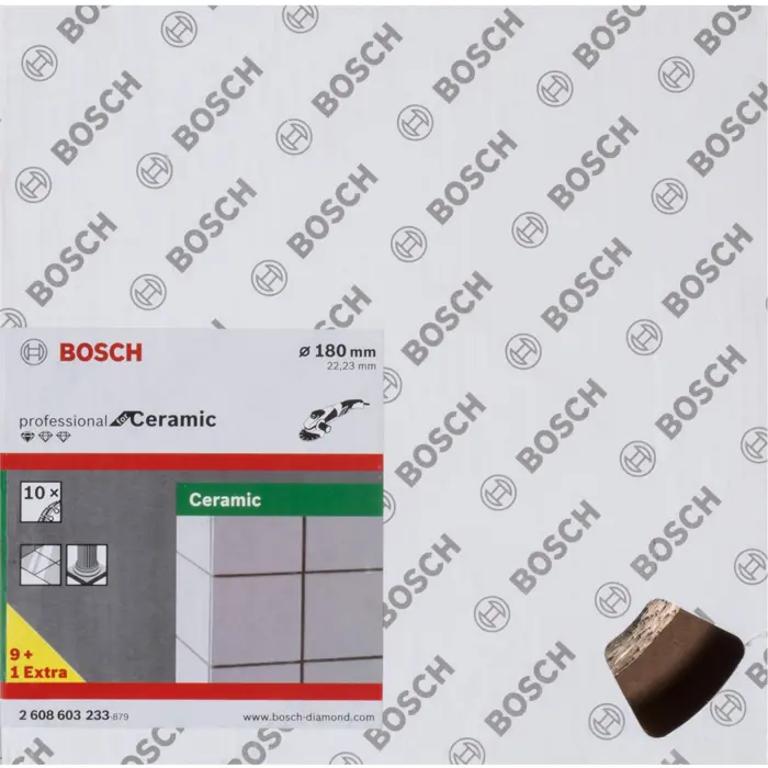Bosch Professional diamond cutting disc Standard for Ceramic, O 180mm 10 pieces, bore 22.23mm