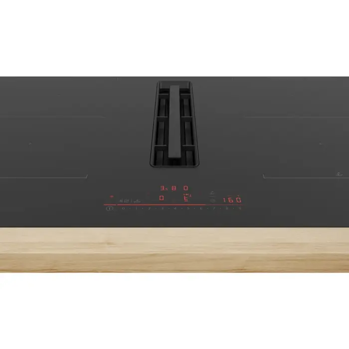 Bosch PVQ811H26E Series 6, self-sufficient hob (black, 80 cm, with integrated extractor hood, Home Connect)