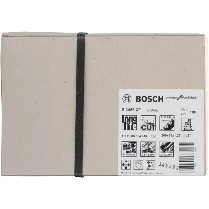 Bosch sabre saw blade S 3456 XF Progressor for Wood and Metal, 100 pieces (length 200 mm)