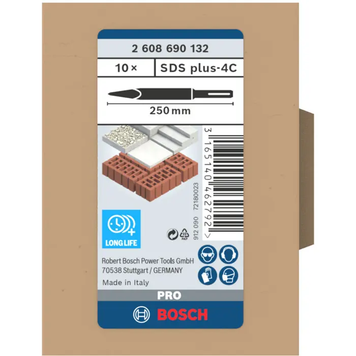 Bosch SDS-plus 10er Bulk Spitzmeissel 250 - 2608690132