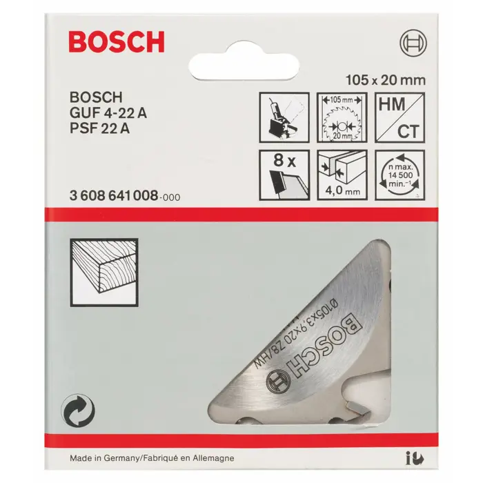 Bosch slot mill 105x20-8 - 3608641008