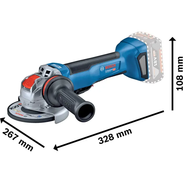 Bosch X-LOCK cordless angle grinder GWX 18V-10 P Professional solo, 18Volt (blue/black, without battery and charger, in L-BOXX)