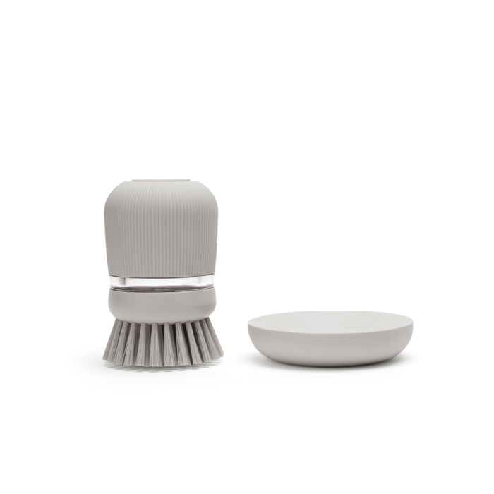 Brabantia dish brush with soap dispenser, gray