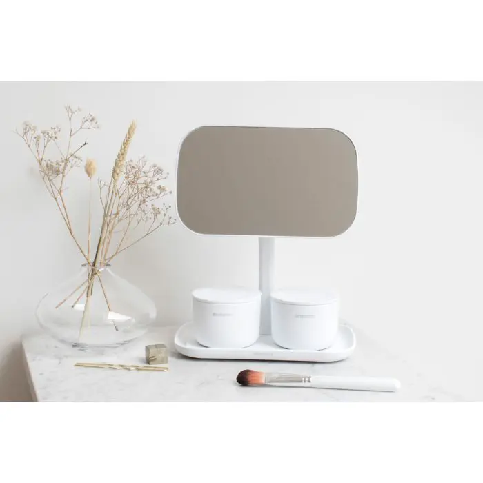 Brabantia ReNew mirror with storage container dark white