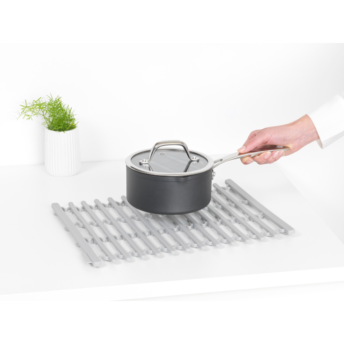 Brabantia silicone sink mat, light gray.