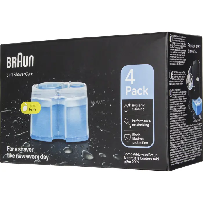 Braun 3-in-1 ShaverCare cleaning cartridges (4 pieces)