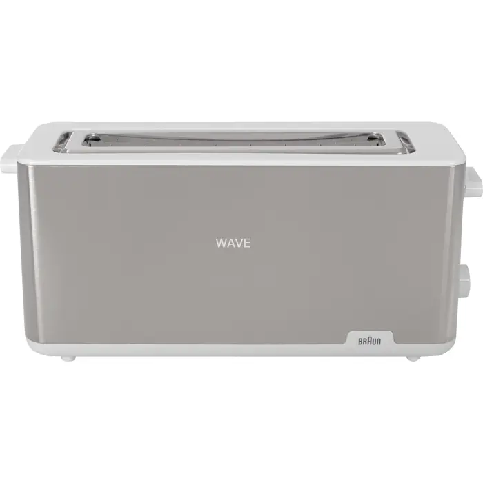 Braun Household Long Slot Toaster PurShine HT 1610 WH (stainless steel/white, 1,030 watts, for 2 slices of toast)