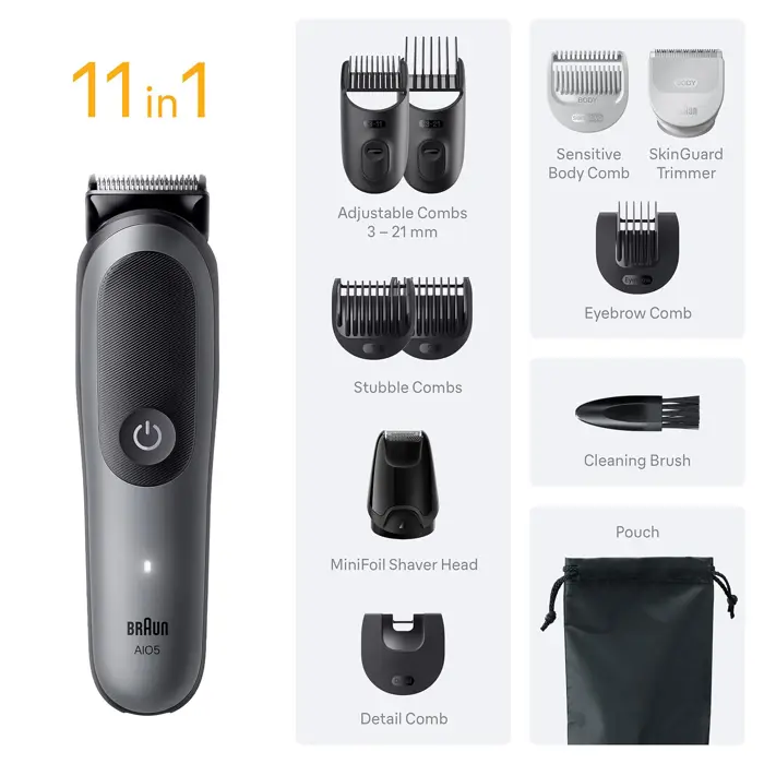 Braun Series 5 All-in-One 5560, hair clipper grey/black, 11-in-1