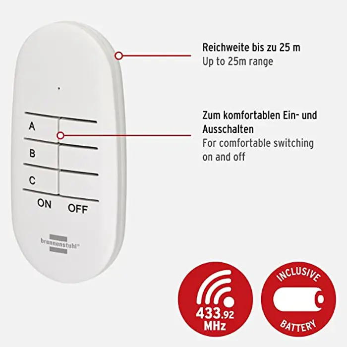 Brennenstuhl Comfort-Line radio set Mini 3+1, switchable socket (white)