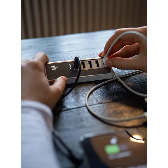 Brennenstuhl Estilo USB multi-charger (white/stainless steel, 5x USB, PD 20 Watt)