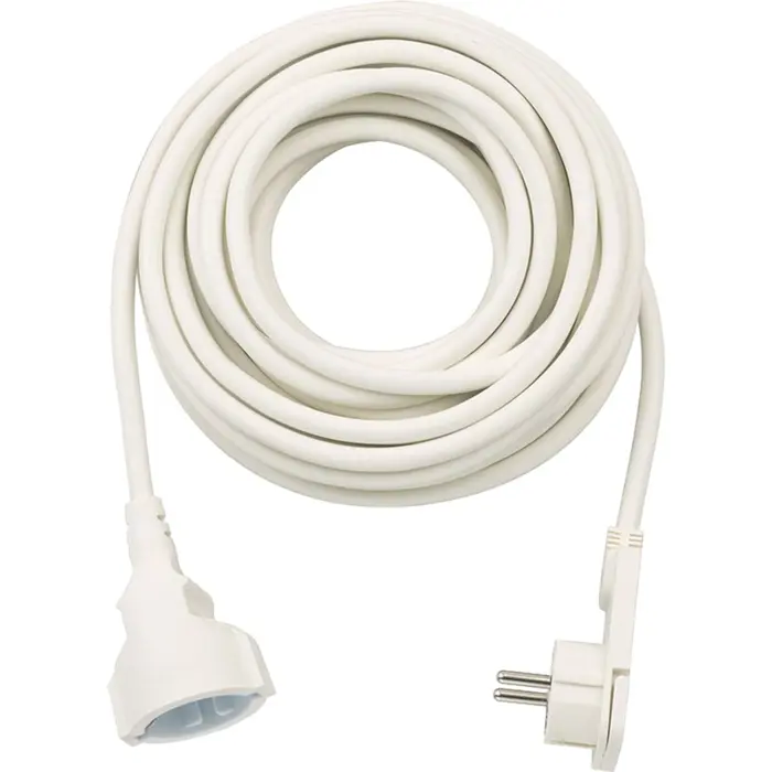 Brennenstuhl extension cable, 1x angled flat plug (white, 10 meters)