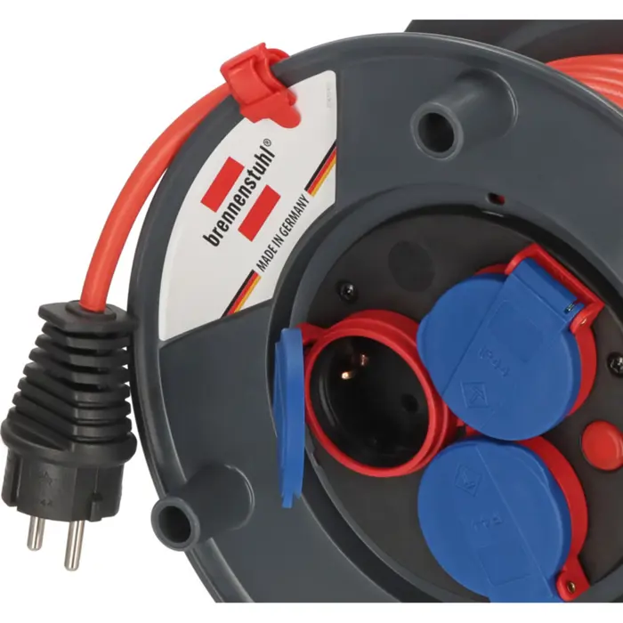 Brennenstuhl Garant IP44 outdoor cable reel, 3-fold (black/red, 20 meters)