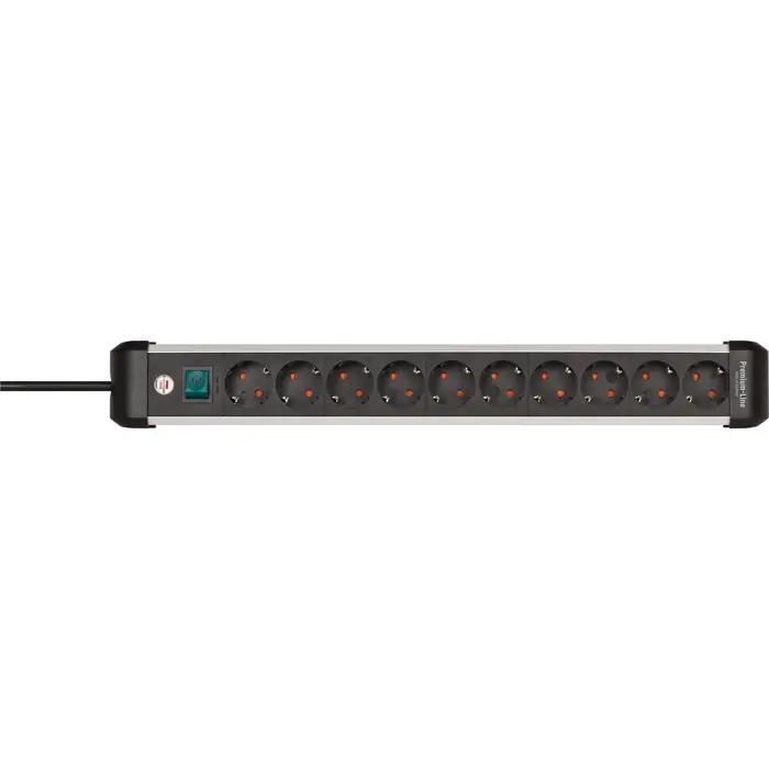 Brennenstuhl Premium-ALU-Line 10-Way Black 3m with Switch