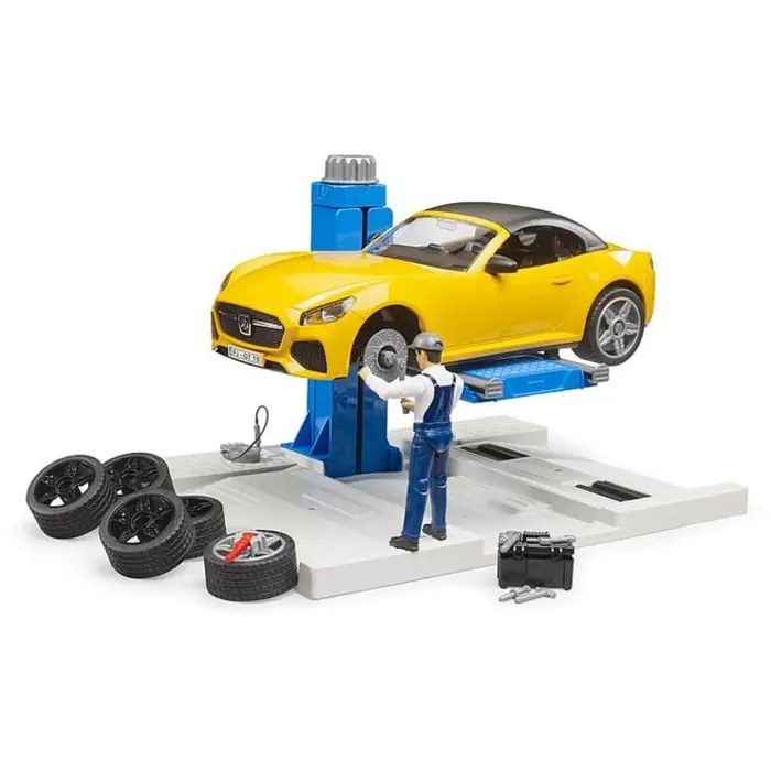 BRUDER bworld Car Service Center + bruder Roadster