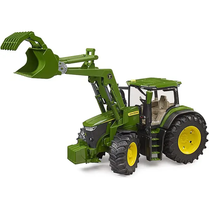 Bruder John Deere 7R 350 with front loader, model vehicle (green)