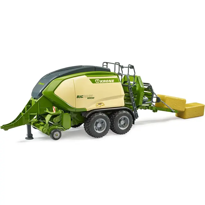 bruder Krone Big Pack 1290HDP VC, model vehicle (green, with 2 square bales)