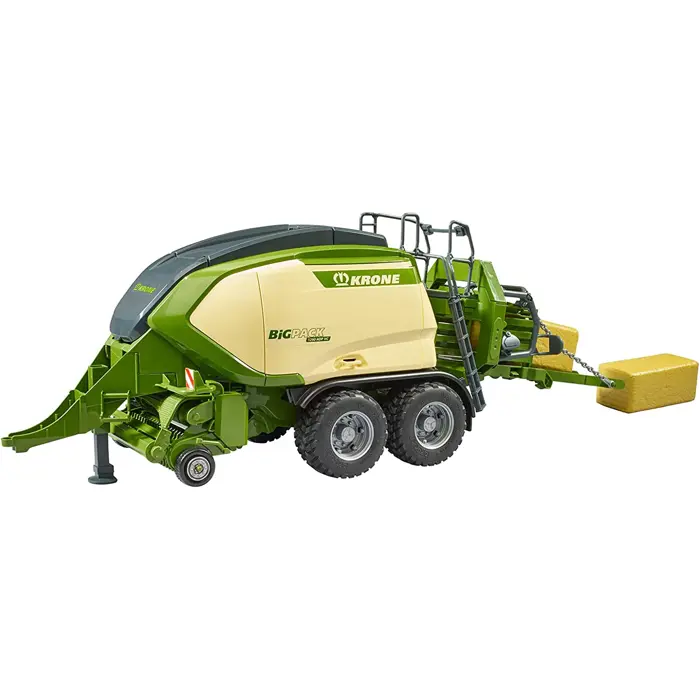 bruder Krone Big Pack 1290HDP VC, model vehicle (green, with 2 square bales)