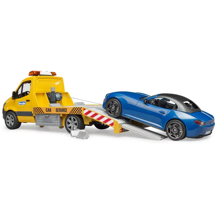 Bruder MB Sprinter car transporter with light & sound module, model vehicle (orange/blue, incl. Roadster)