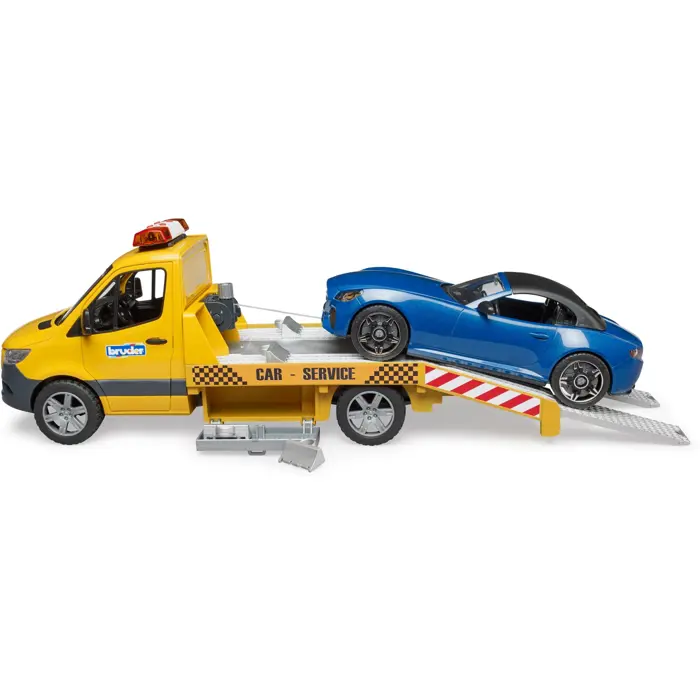 Bruder MB Sprinter car transporter with light & sound module, model vehicle (orange/blue, incl. Roadster)