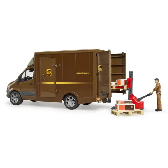 bruder MB Sprinter UPS with driver and accessories, model vehicle (brown)