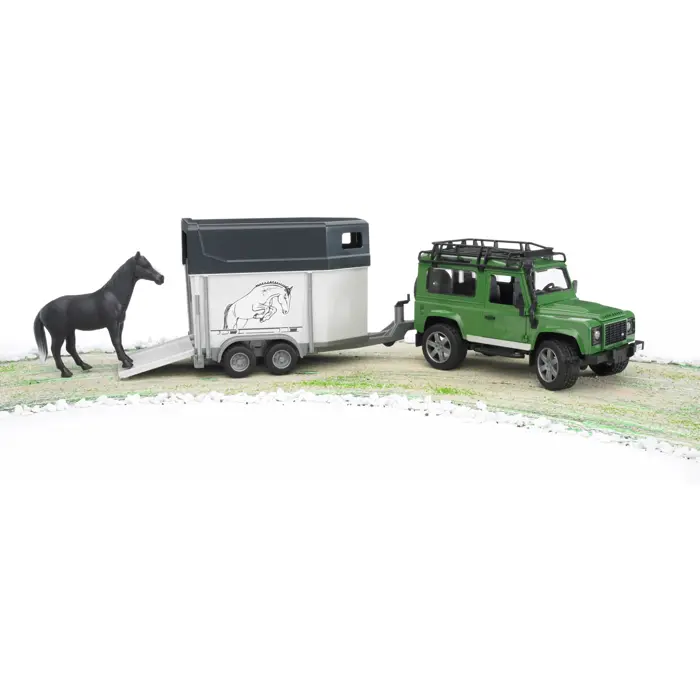 Bruder Professional Series Kraj Rover Defender with Horse Trailer (02592)