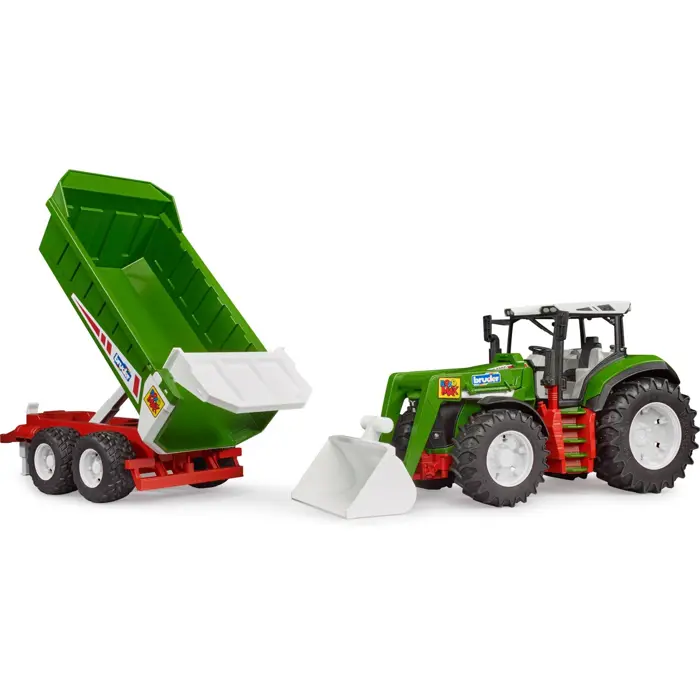 BRUDER Roadmax tractor with front loader and tipping trailer