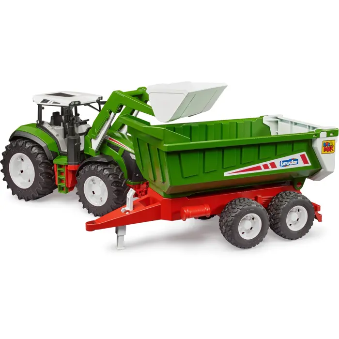 BRUDER Roadmax tractor with front loader and tipping trailer