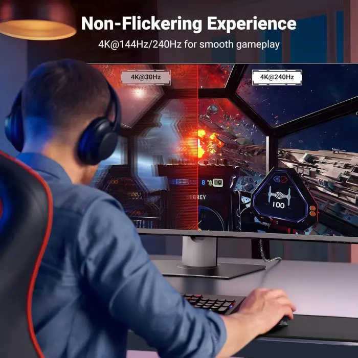 Cable UGREEN USB C to DisplayPort 1.4 8K@60Hz 4K@240Hz, 2M