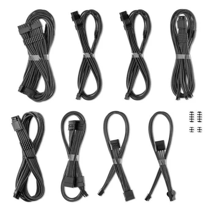 CableMod C-Series Pro ModMesh Sleeved 12V-2x6 12VHPWR Dual StealthSense Cable Kit for Corsair RMi, RMx (Black Label) - carbon-CM-PCSR-16X2KIT-NKC-R-SS