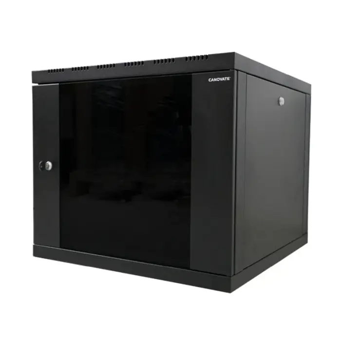 Canovate 12U 600x560x631 SINGLE zidni ormar s bočnim stranama koje se mogu otvoriti izvana, crni
