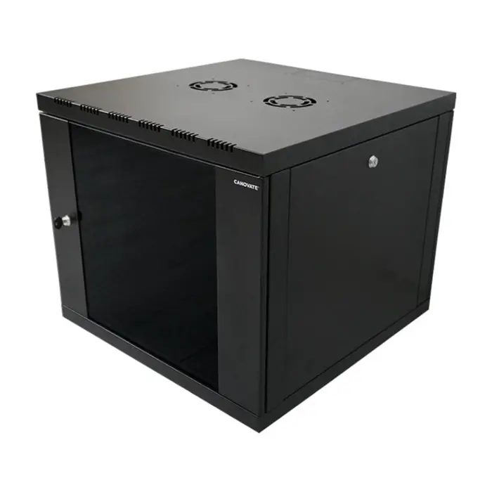 Canovate 12U 600x560x631 SINGLE zidni ormar s bočnim stranama koje se mogu otvoriti izvana, crni