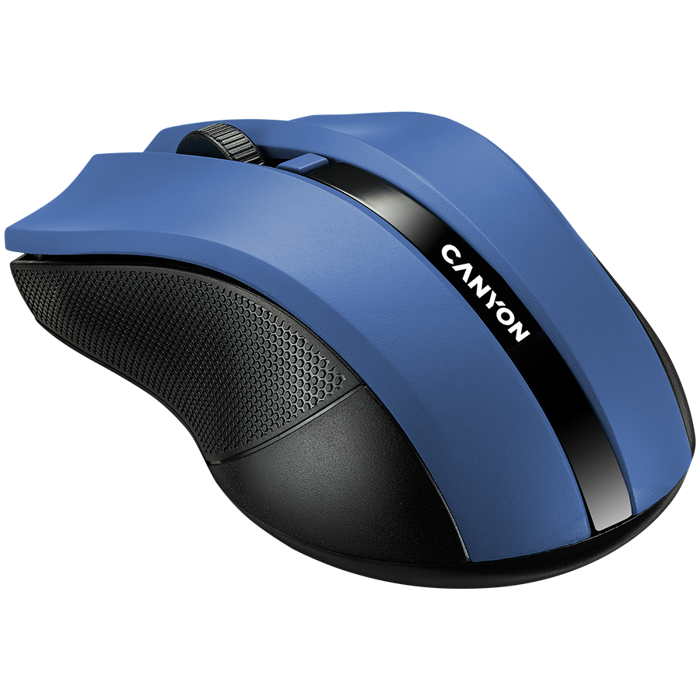 CANYON MW-5 2.4GHz wireless Optical Mouse with 4 buttons, DPI 800/1200/1600, Blue, 122*69*40mm, 0.067kg