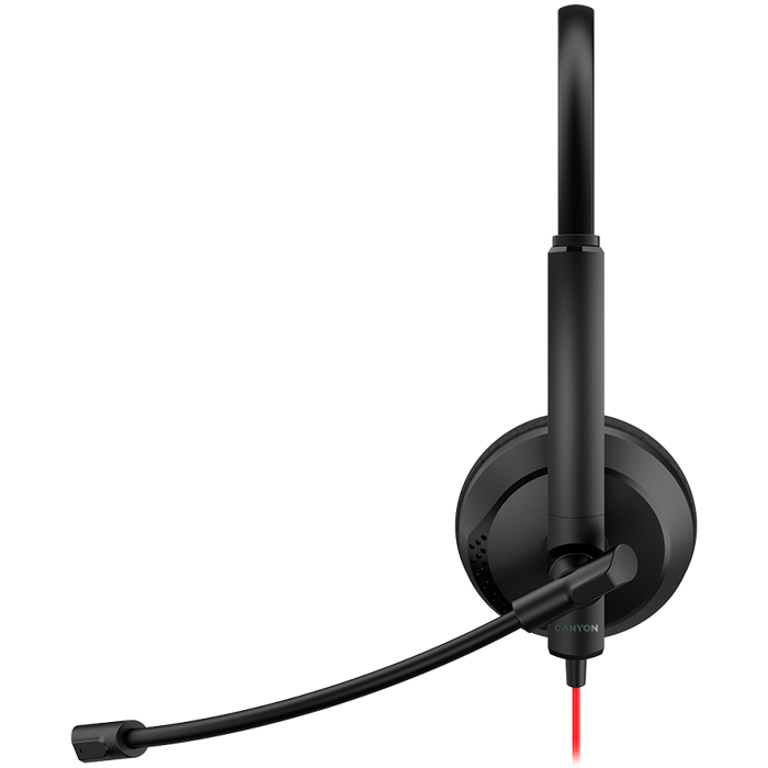 CANYON PC headset HS-07 PC Mic 3.5/USB Flat 2.8m Black