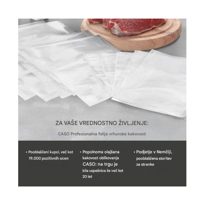 CASO foil set 5 16 × 23 cm, 20 × 30 cm, 30 × 40 cm