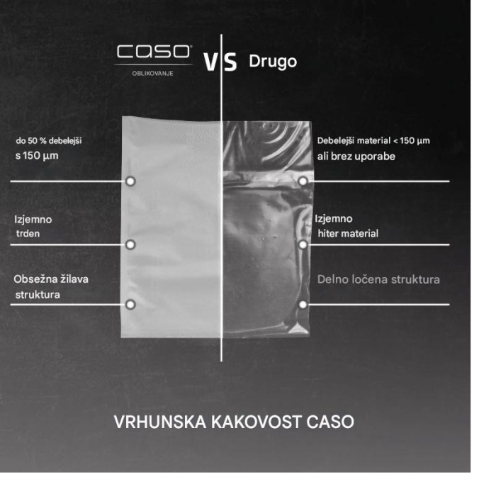 CASO foil set 5 16 × 23 cm, 20 × 30 cm, 30 × 40 cm