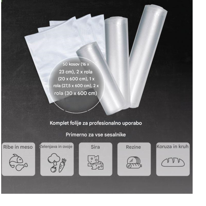 CASO foil set 5 16 × 23 cm, 20 × 30 cm, 30 × 40 cm