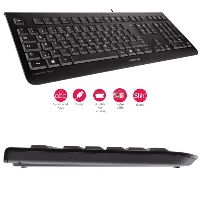 Cherry KC-1000 tipkovnica, USB, crna