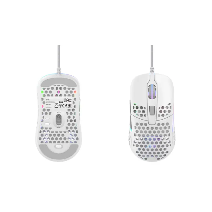 Cherry XTRFY M42 optički RGB igraći miš, 16000 cpi, USB, bijeli