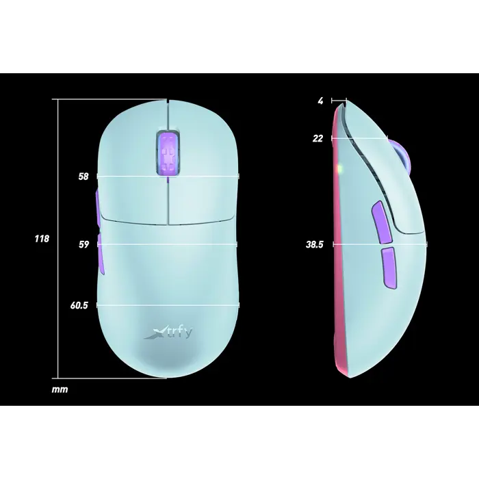 Cherry XTRFY M8 bežični igraći miš, 21000 cpi, USB, frosty mint