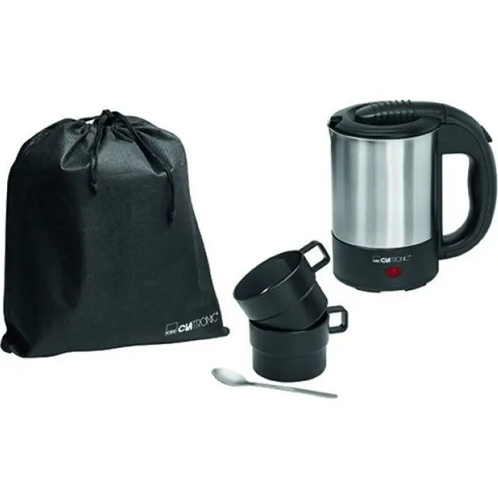 Clatronic travel kettle WKR 3624 (stainless steel / black, 0.5 liters)