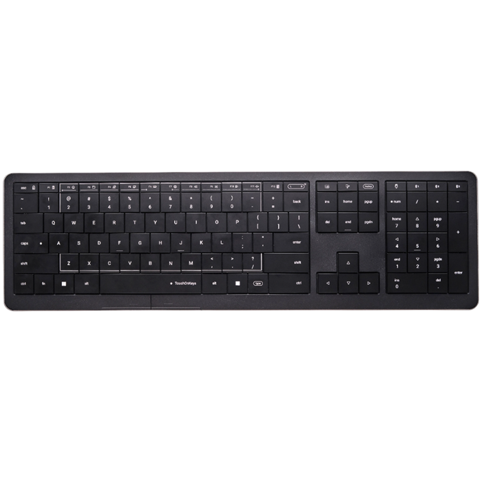 CLVX 1 Wireless Touchpad Keyboard / Bluetooth & USB-C / Low Profile, RGB Backlit, Touch Sliders, Quiet Scissor Keys / Compatible with Windows/Linux/MacOS / Ergonomic Typing