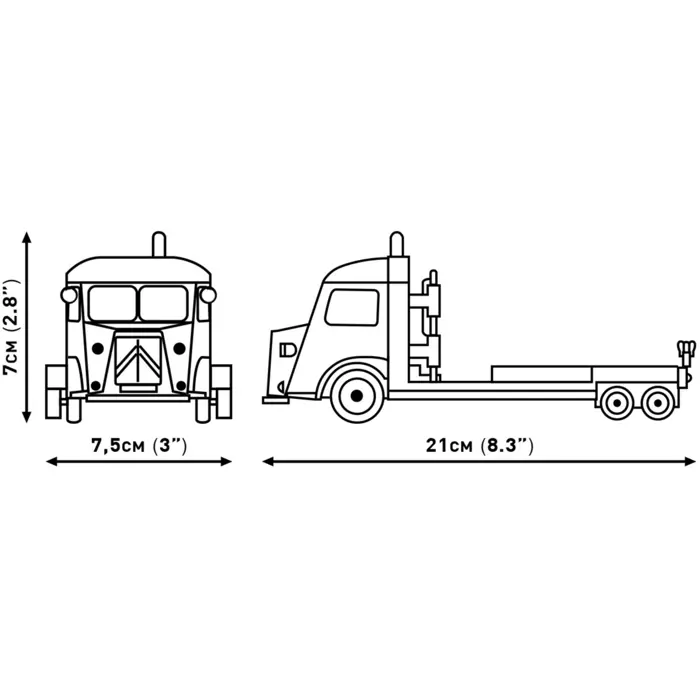 COBI Citroen Type H Car Transporter & 2CV Type AZ (scale 1:35)