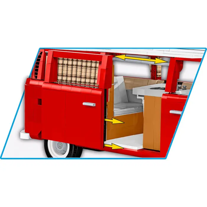 COBI Volkswagen T2a Camper Van Executive Edition, construction toy red/white, scale 1:12