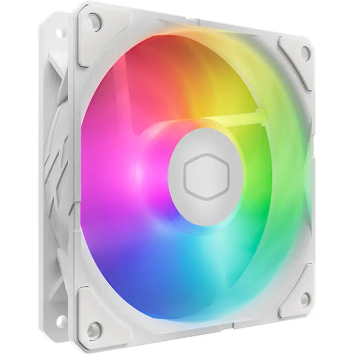 Cooler Master SickleFlow Edge 120 ARGB White Edition Fan Kit, white case fan, 3-pack, with A1 Mini LED controller, 120 mm