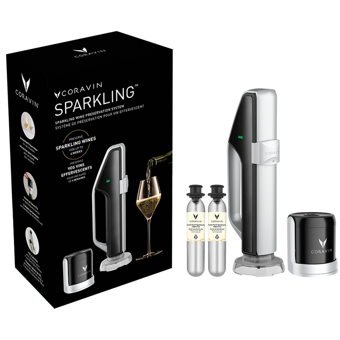 CORAVIN Sparkling Wine Preservation System - Black/Silver - new
